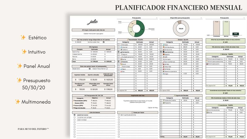 Planner Financiero Digital + Planner de Ahorro (REGALO)