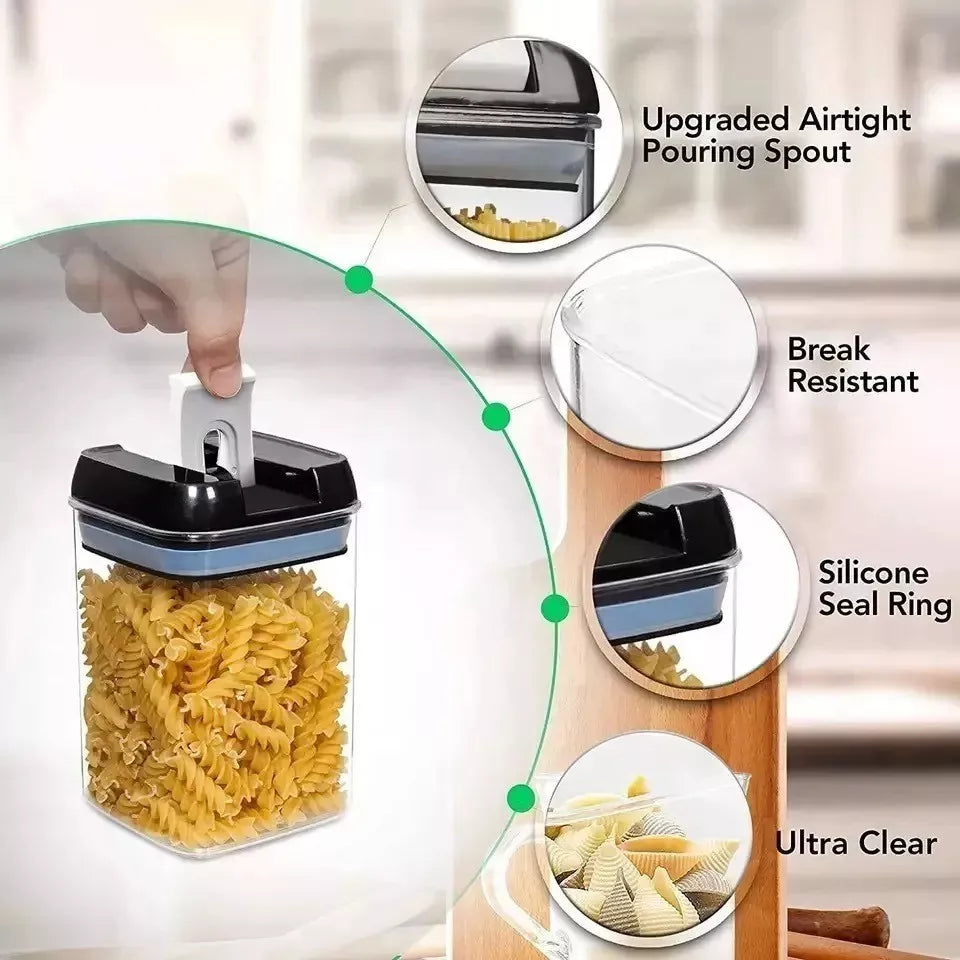 Set De 7 Contenedores Herméticos De Almacenamiento Plástico