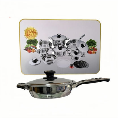 OLLAS 16 PIEZAS DE ACERO INOXIDABLE