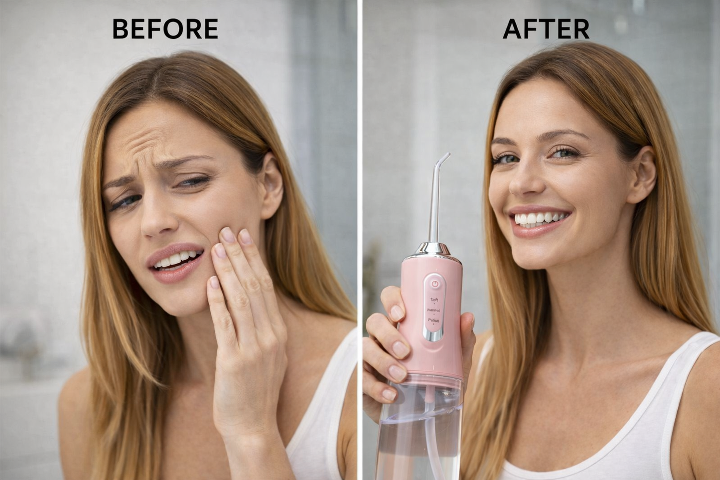 Irrigador bucal eléctrico con chorro de agua, limpiador dental