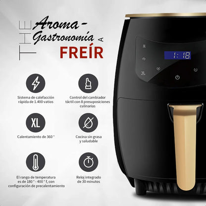 Freidora De Aire Sin Aceite 6 Litros Eléctrica Color Negro - Negro