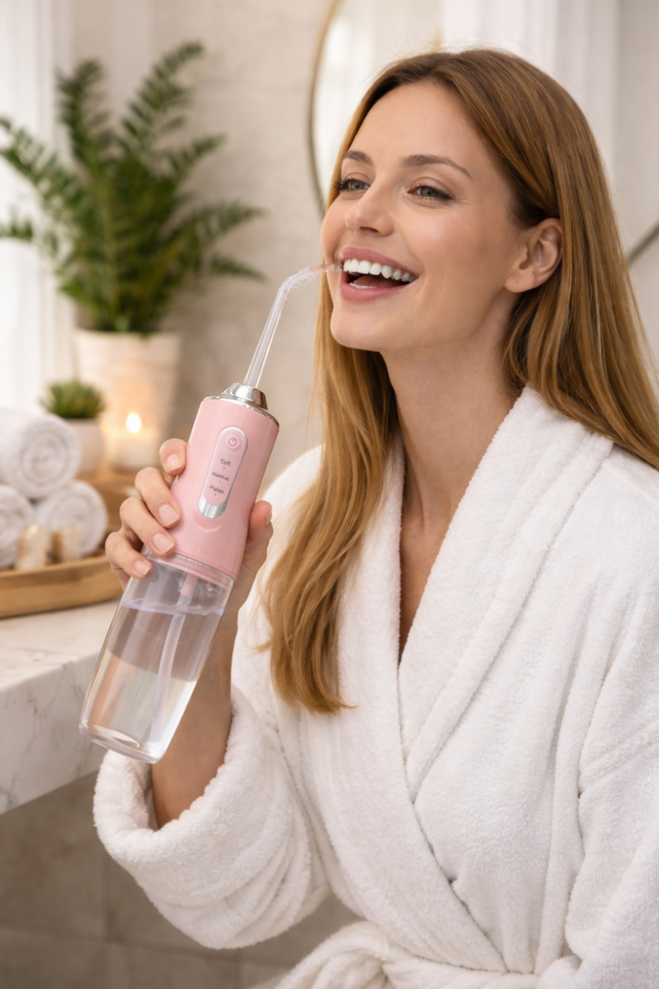 Irrigador bucal eléctrico con chorro de agua, limpiador dental