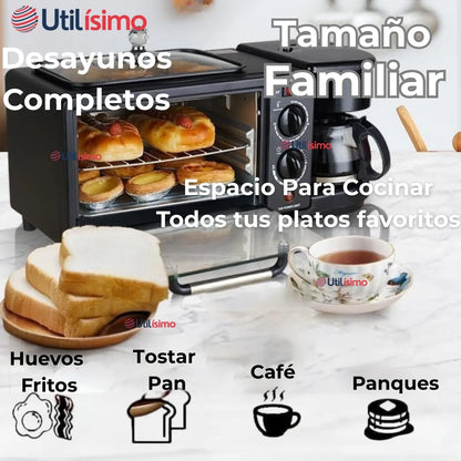 HORNO ELÉCTRICO CAFETERA FREIDORA 3 EN 1